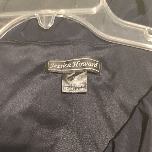 Jessica Howard Black Midi Dress with Ruffle Accent - Picture 2 of 3